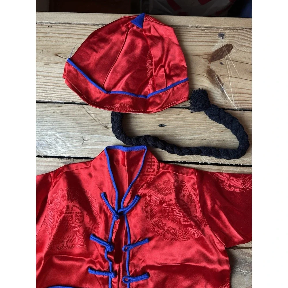 Lillian Vernon‎ Chinese Red And Blue Traditional Children Festive Outfit Costume
